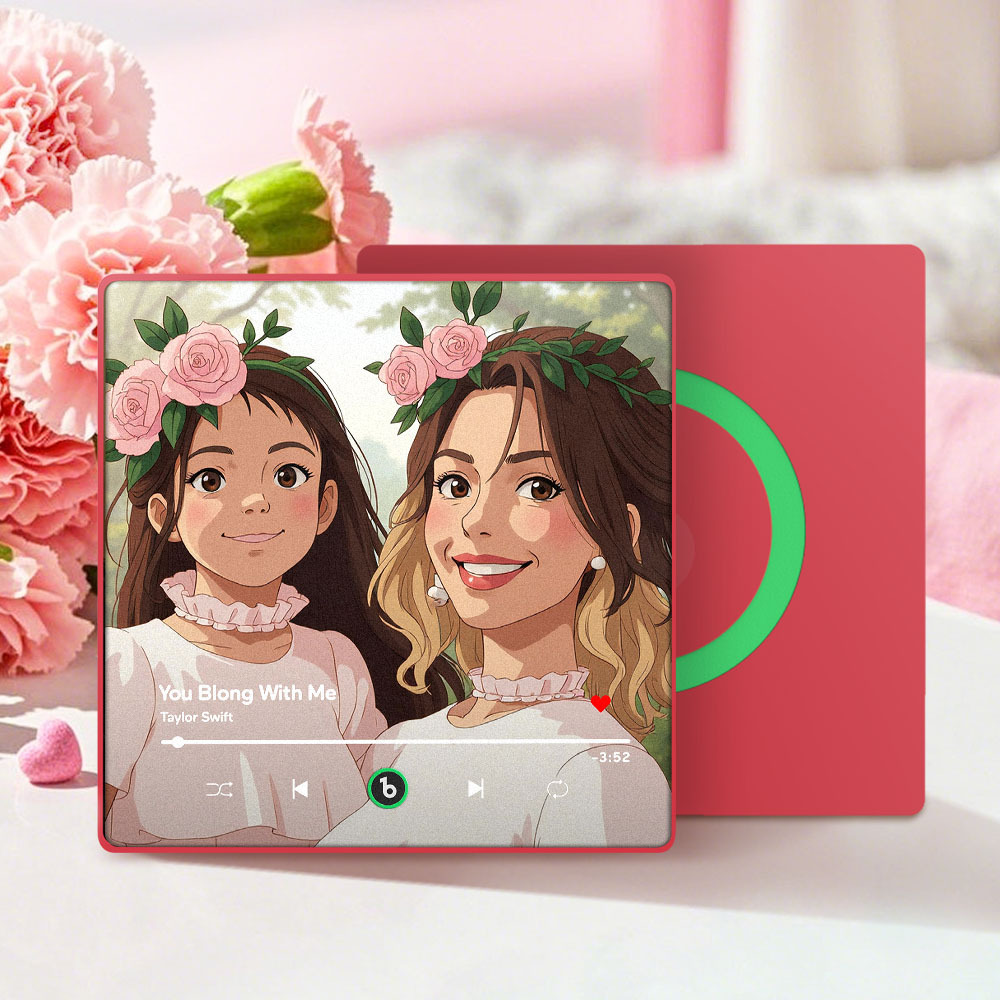 Custom Gibli-style Music Fridge Magnet and Photo with Colorful Frame Music Wall Photo Sticker Music Movement That Can Be Played