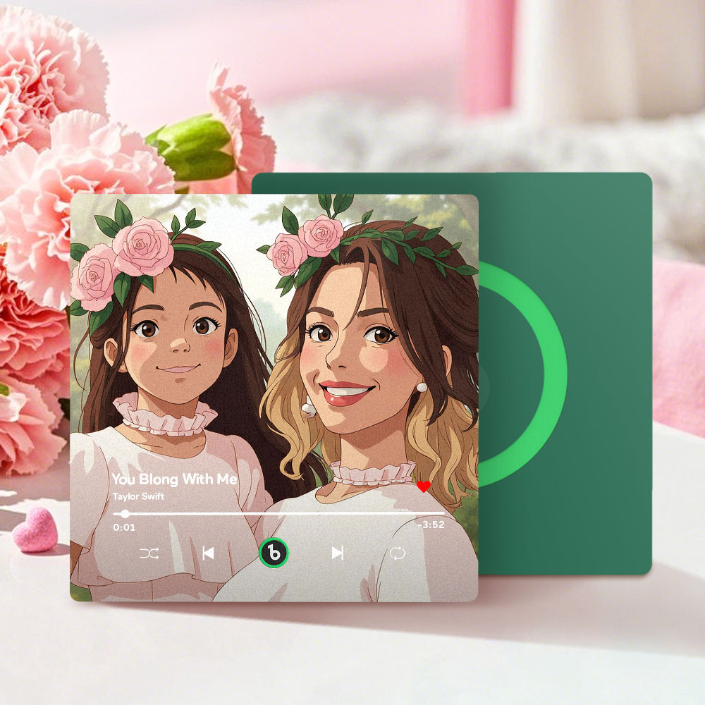 Custom Gibli-style Music Fridge Magnet and Photo with Colorful Frame Music Wall Photo Sticker Music Movement That Can Be Played