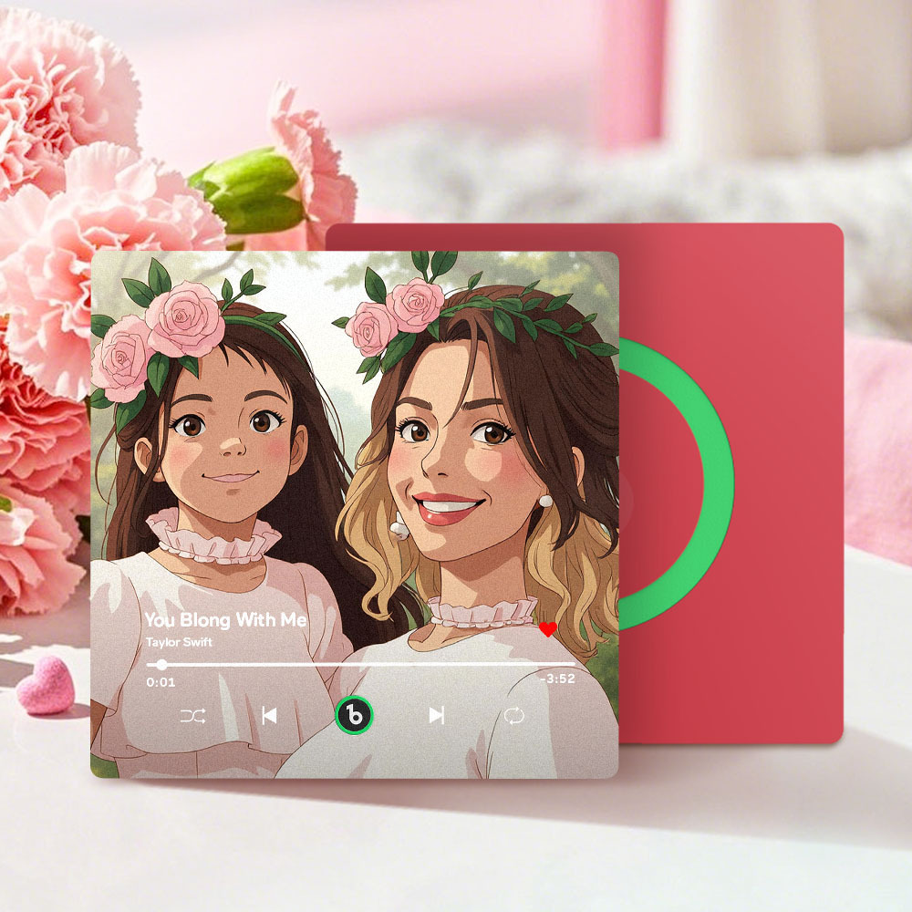 Custom Gibli-style Music Fridge Magnet and Photo with Colorful Frame Music Wall Photo Sticker Music Movement That Can Be Played