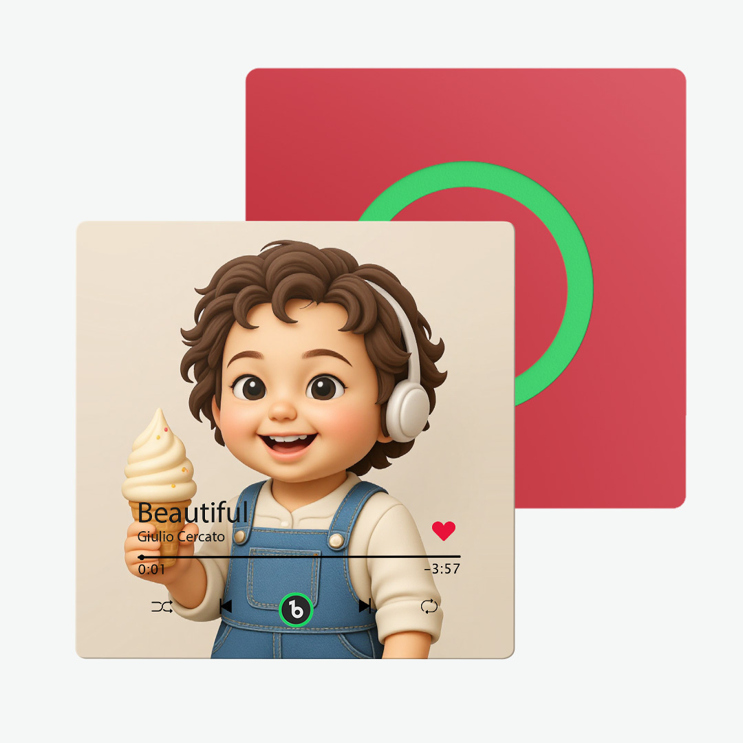 Customized music refrigerator magnet personalized 3D cartoon character style photo frame album refrigerator magnet can play music upgraded version color