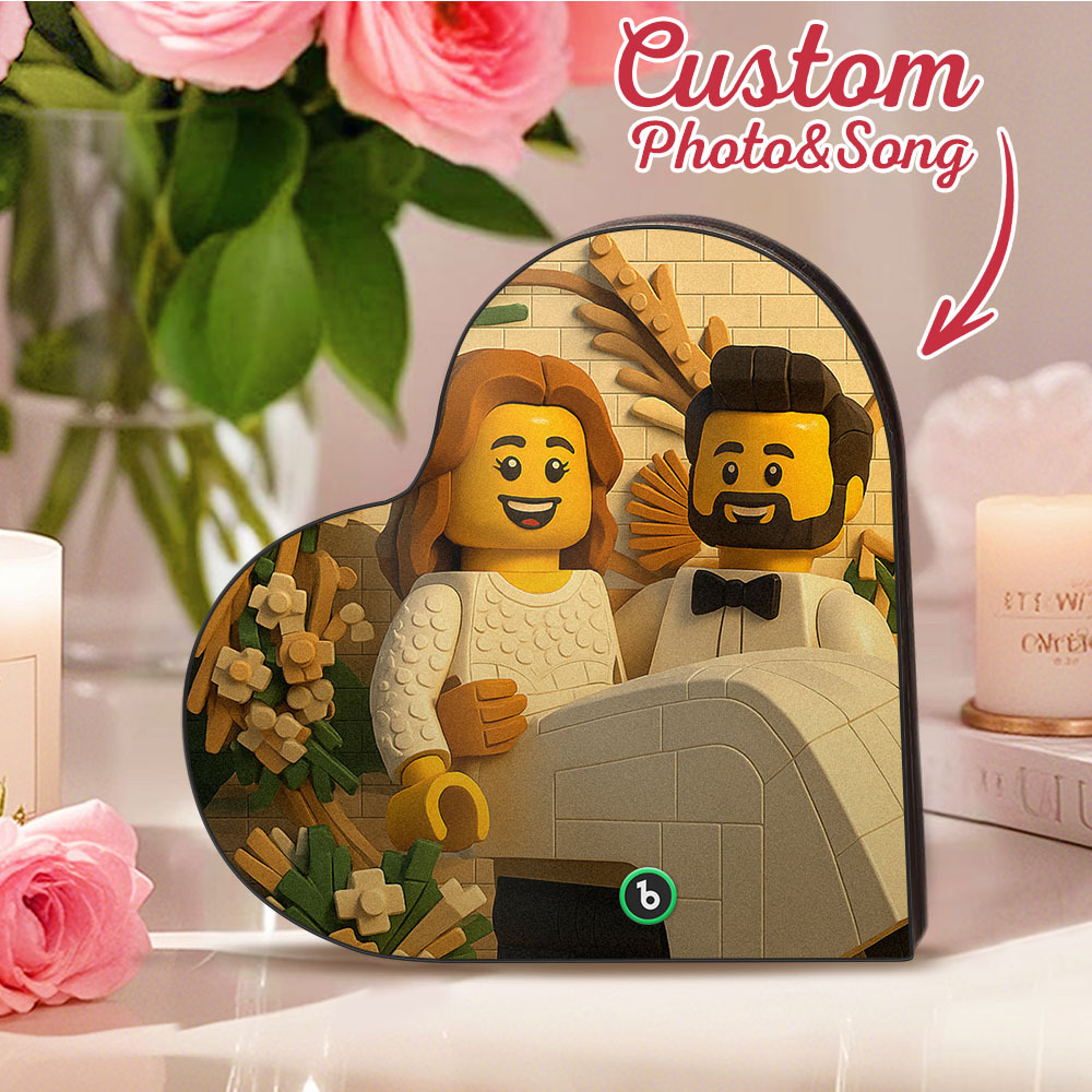 Custom Heart-Shaped Music Fridge Magnet Personalized Photo Various Cartoon Style Song Fridge Magnet That Can Play Songs Wedding Gifts Anniversary Gifts for Couple