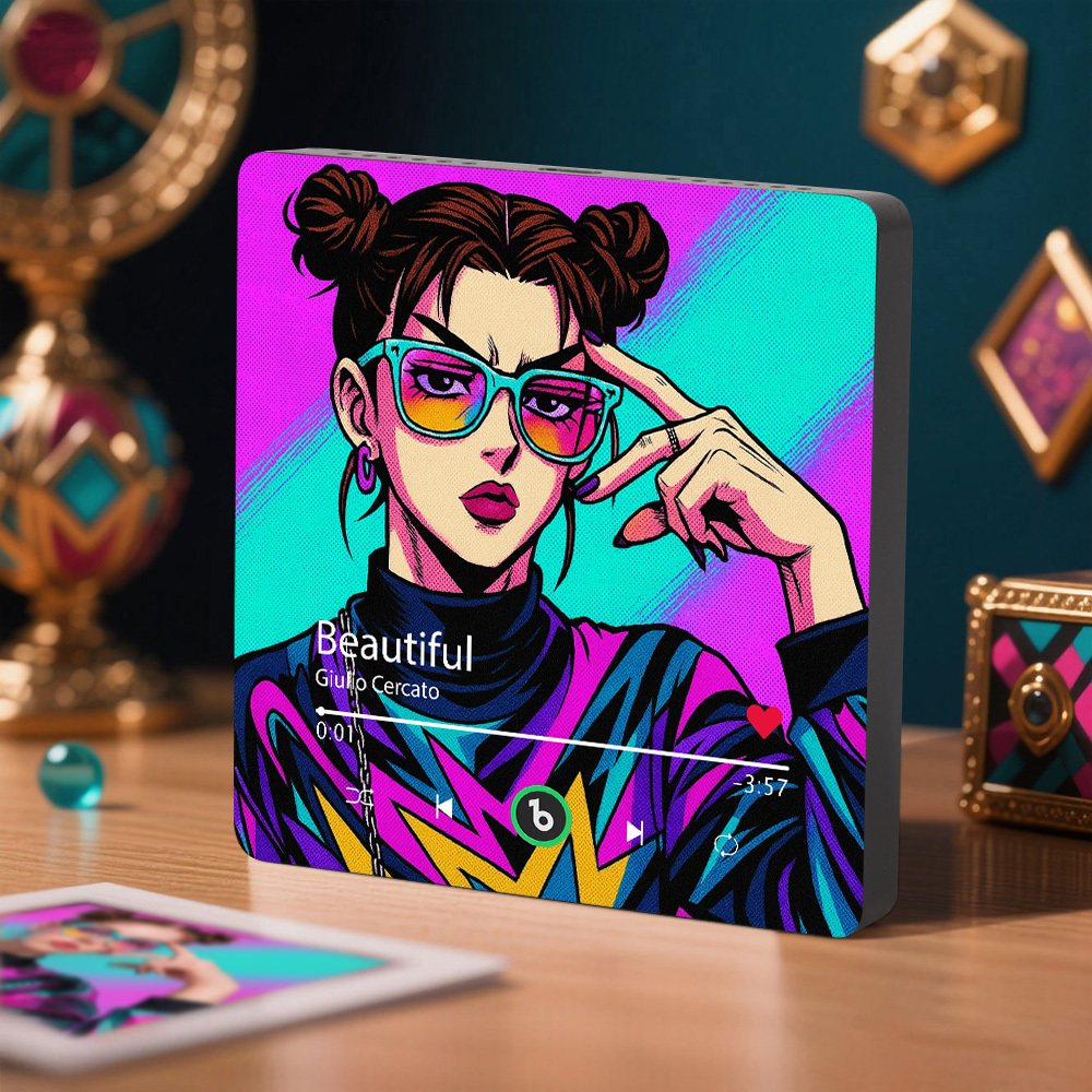 Custom Anime-style Music Fridge Magnet and Photo with Colorful Frame Music Wall Photo Sticker Music Movement That Can Be Played