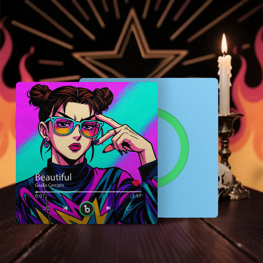 Custom Anime-style Music Fridge Magnet and Photo with Colorful Frame Music Wall Photo Sticker Music Movement That Can Be Played