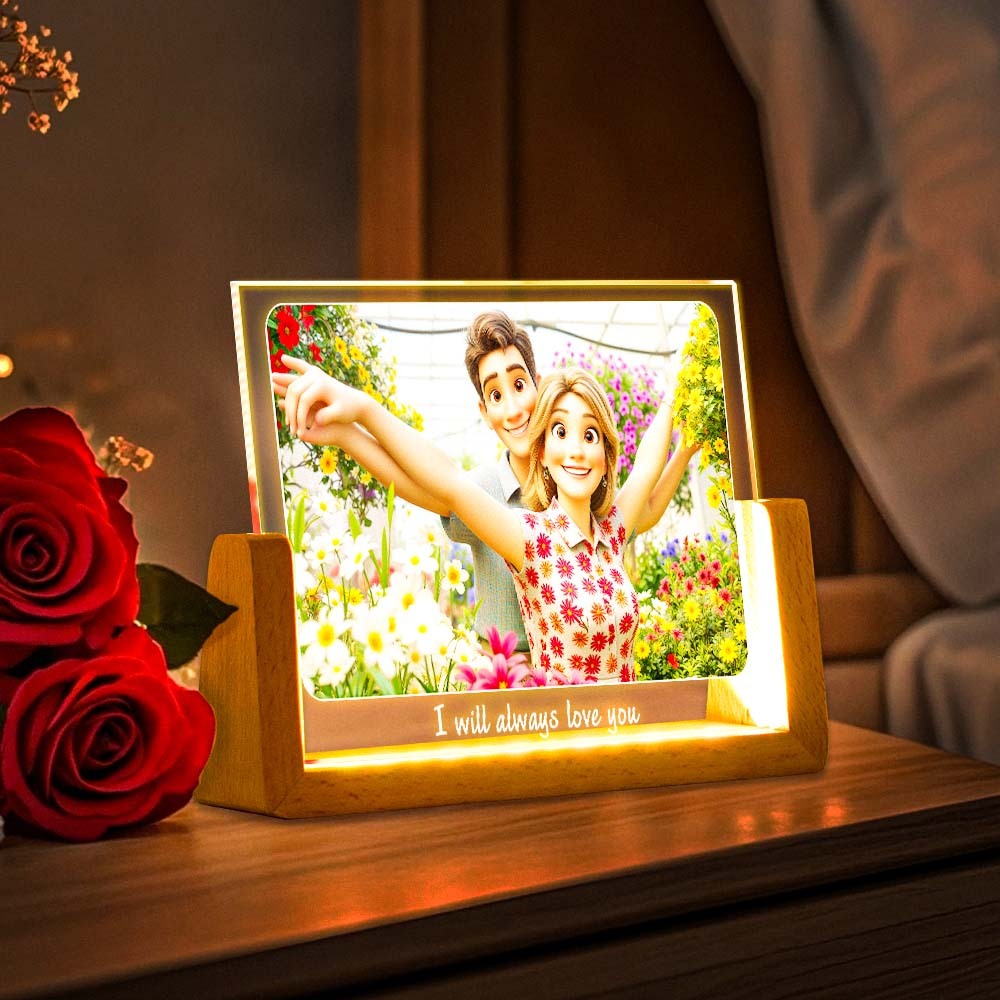 Custom Cartoon Portrait Night Light Personalized Photo Frame LED Lamp for Unique Home Decor