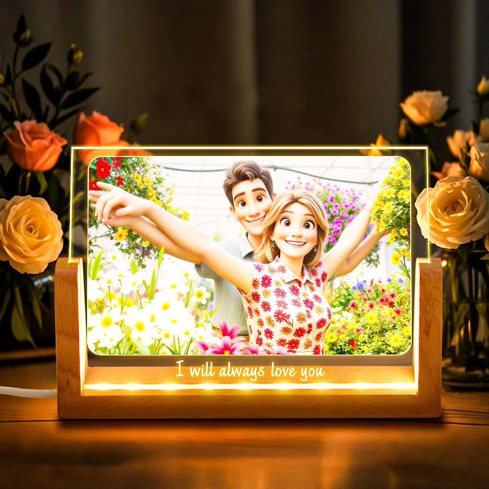 Custom Cartoon Portrait Night Light Personalized Photo Frame LED Lamp for Unique Home Decor