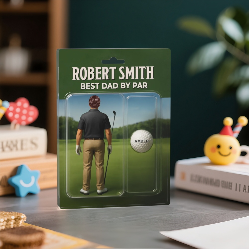 Personalized Acrylic Block Plaque “Best Dad by Par” Golf-Themed Gift with Custom Kids’ Names Perfect Father’s Day Gift for Golf-Loving Dads
