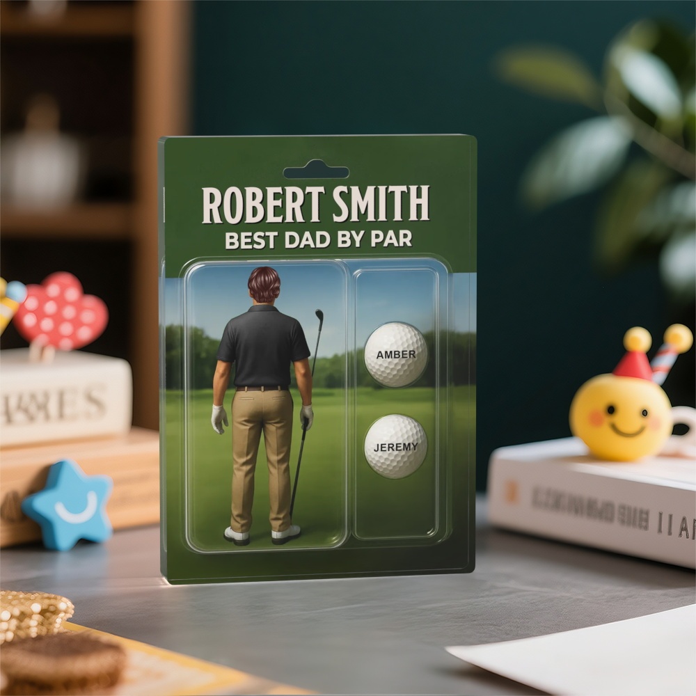 Personalized Acrylic Block Plaque “Best Dad by Par” Golf-Themed Gift with Custom Kids’ Names Perfect Father’s Day Gift for Golf-Loving Dads