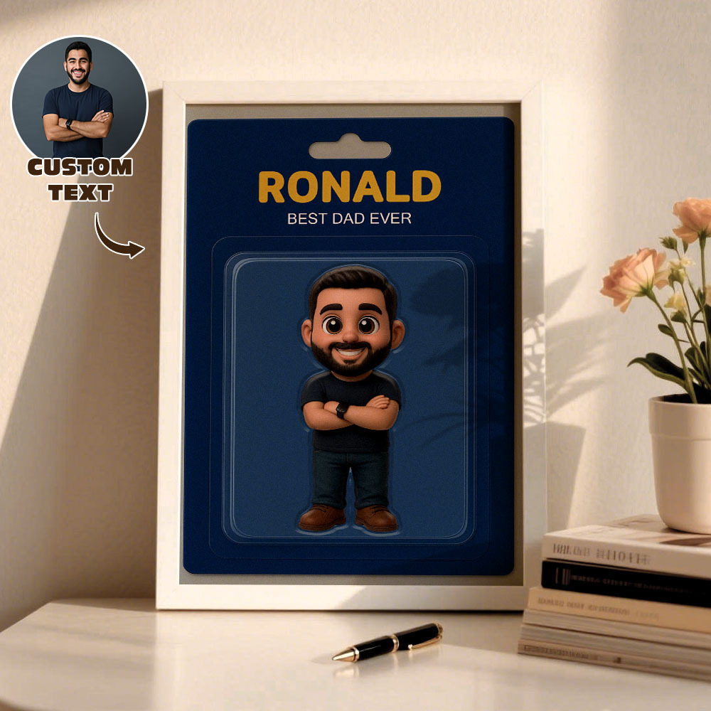 Father Custom Activity Character Portrait Personalized Toy Box Art 2D Custom Photo Frame Decoration Gift for Dad
