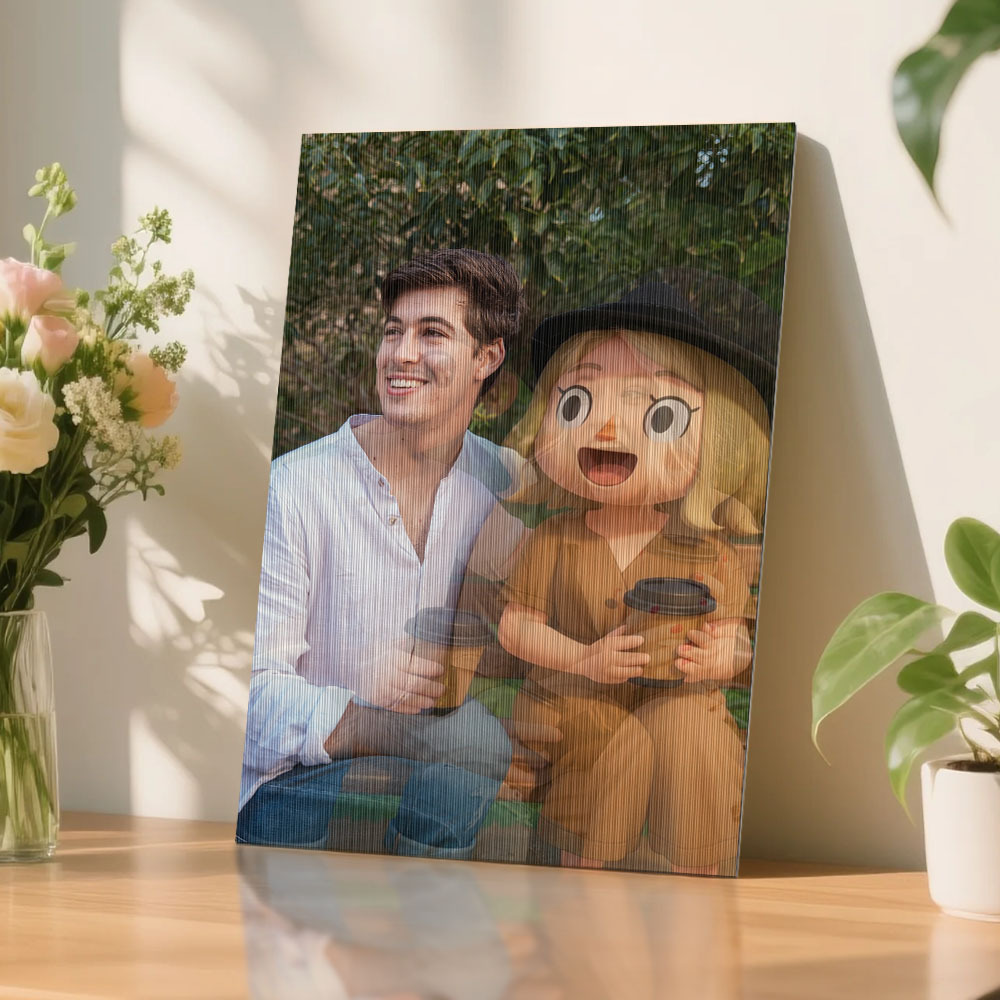 Custom lenticular photo Art Painting in Various Anime Styles Cartoon Style Gift