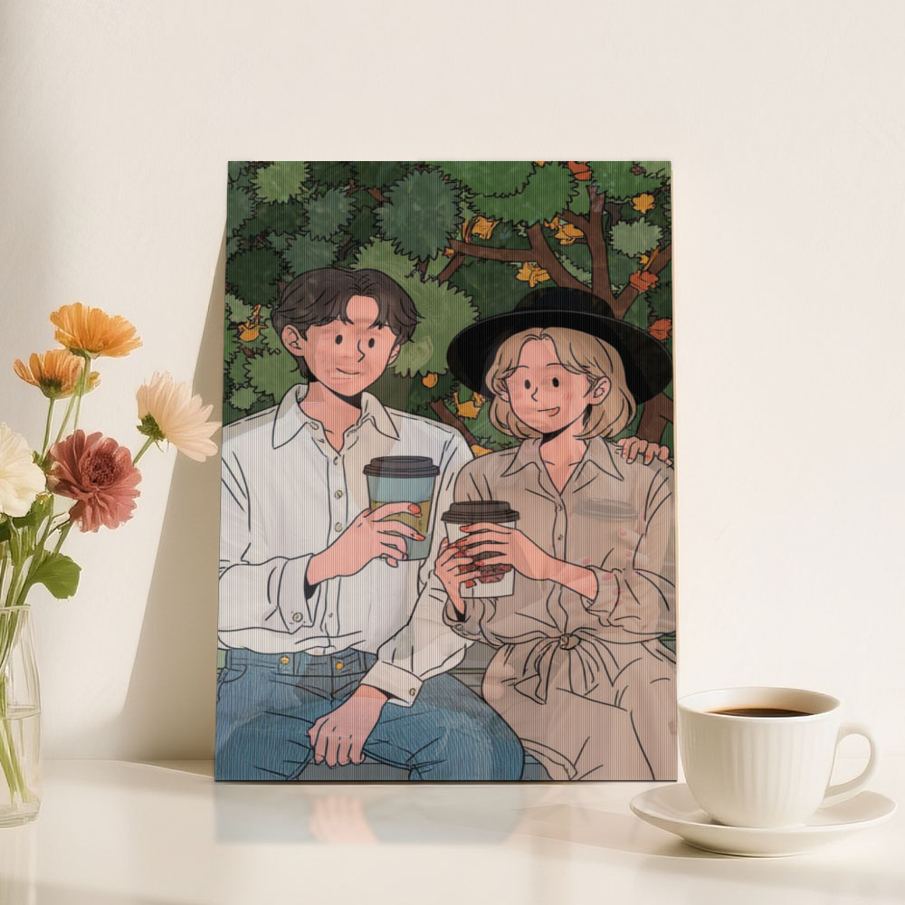 Custom lenticular photo Art Painting in Various Anime Styles Cartoon Style Gift