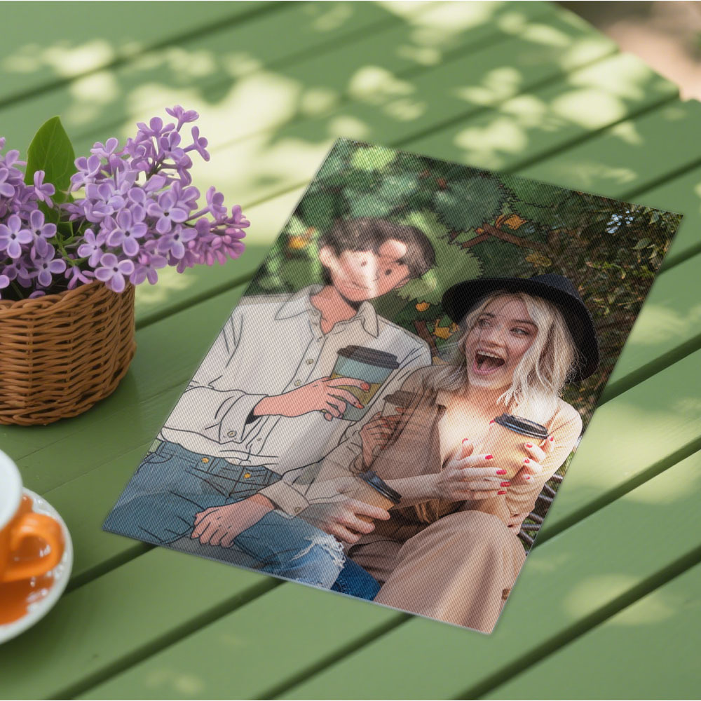 Custom lenticular photo Art Painting in Various Anime Styles Cartoon Style Gift