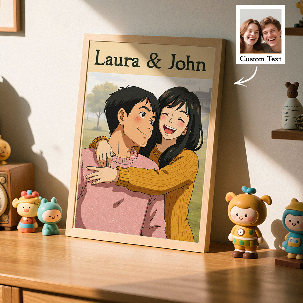 Personalized anime poster Studio ghibli poster Custom wall art gift Custom painting from photo