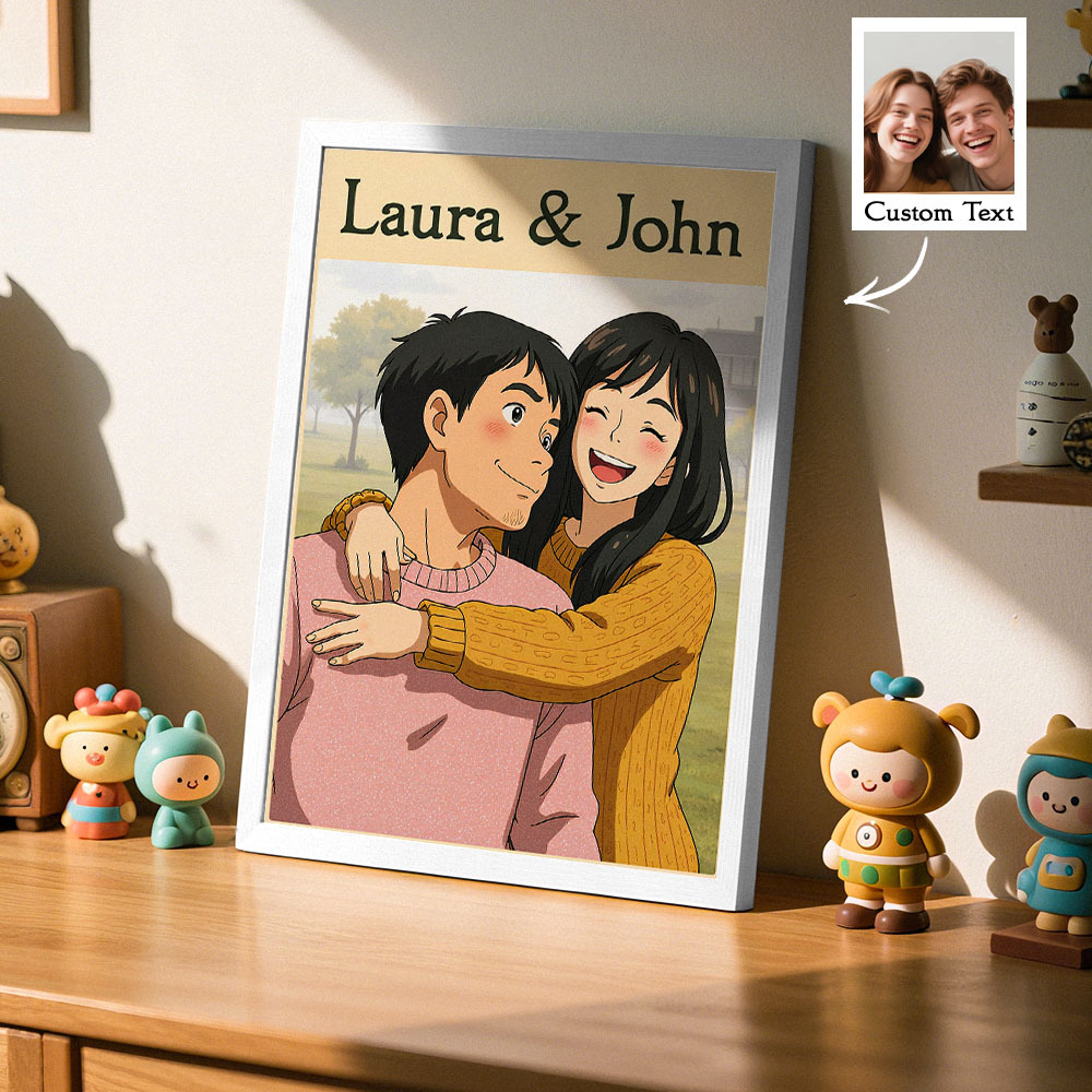 Personalized anime poster Studio ghibli poster Custom wall art gift Custom painting from photo