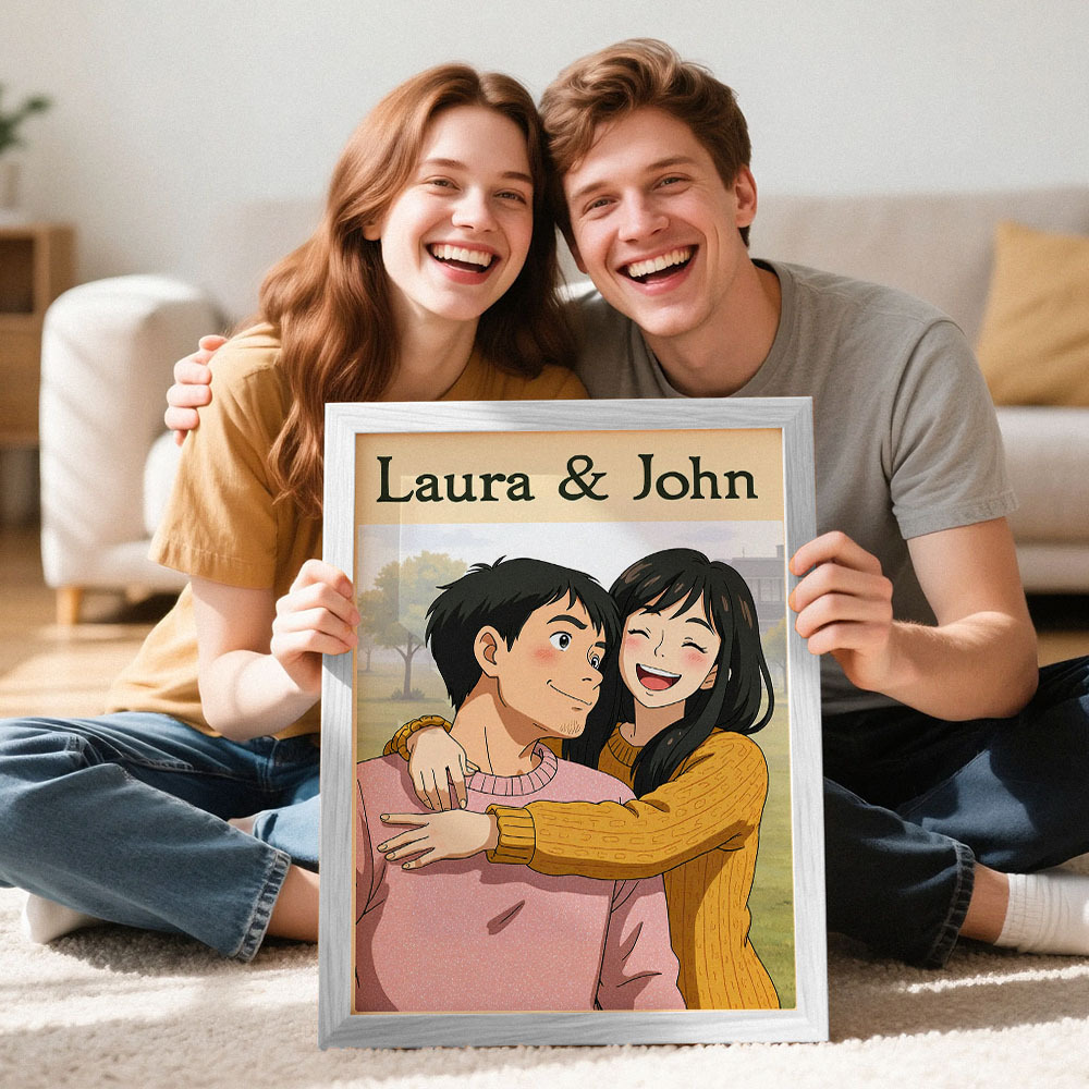 Personalized anime poster Studio ghibli poster Custom wall art gift Custom painting from photo