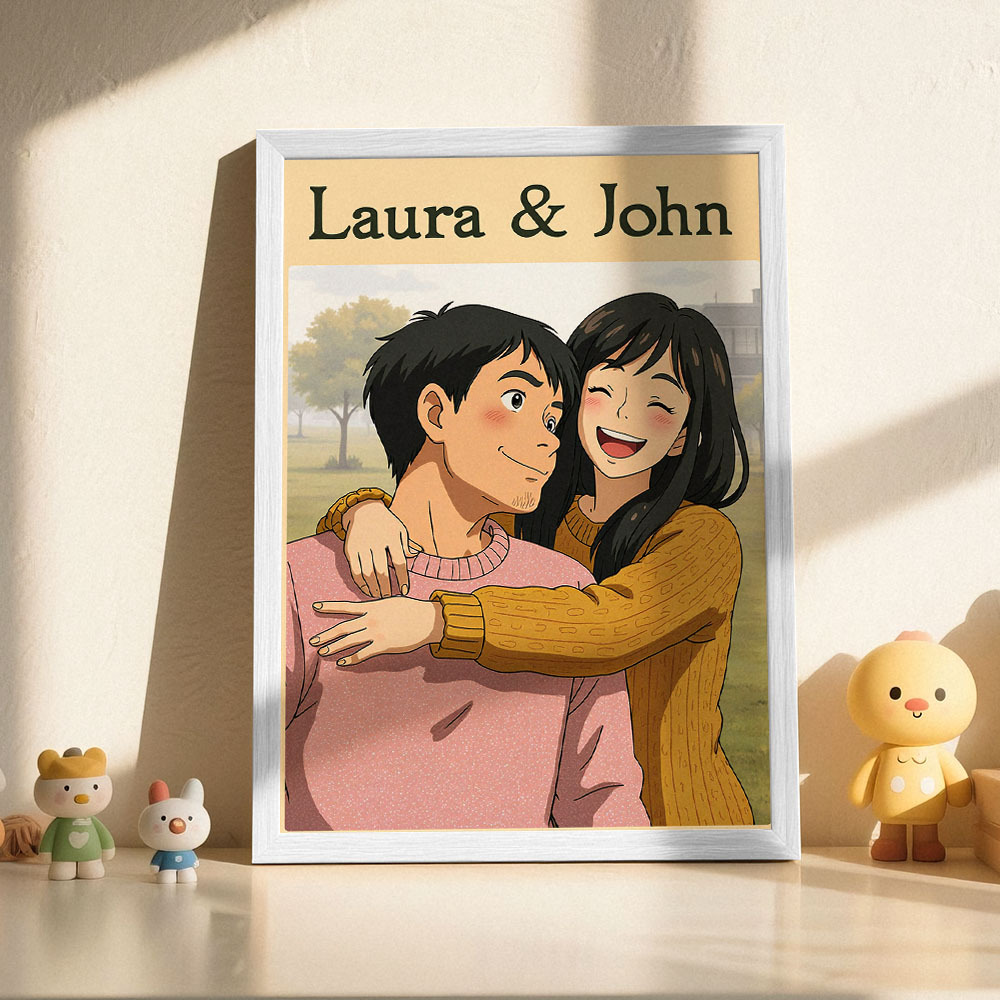 Personalized anime poster Studio ghibli poster Custom wall art gift Custom painting from photo