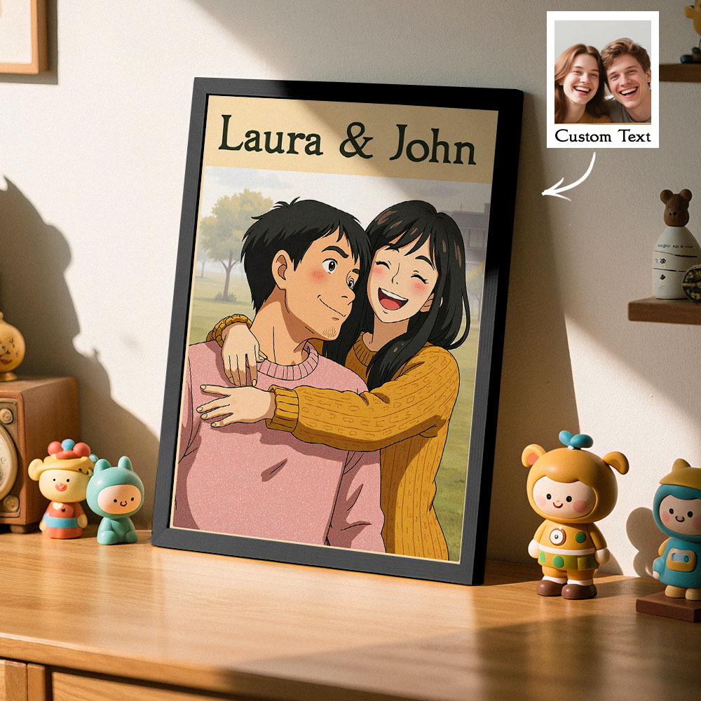 Personalized anime poster Studio ghibli poster Custom wall art gift Custom painting from photo
