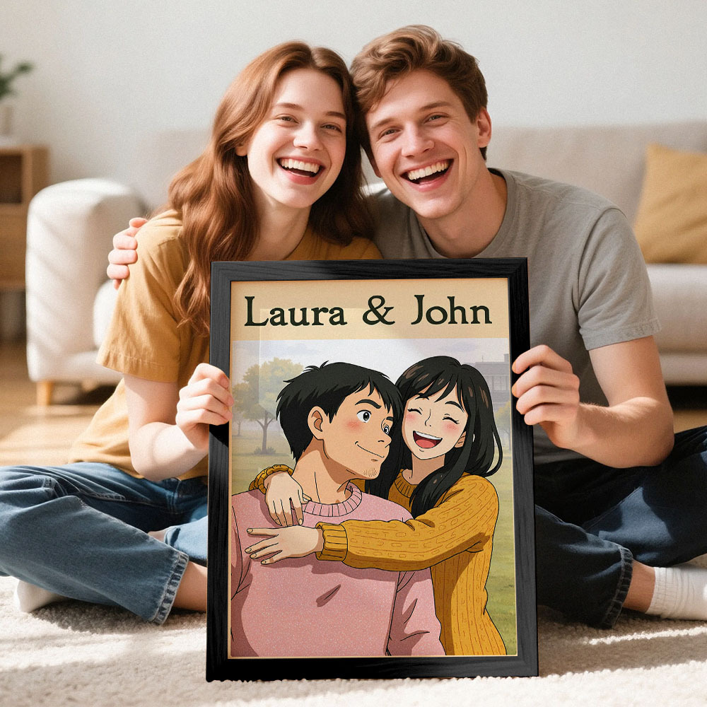 Personalized anime poster Studio ghibli poster Custom wall art gift Custom painting from photo