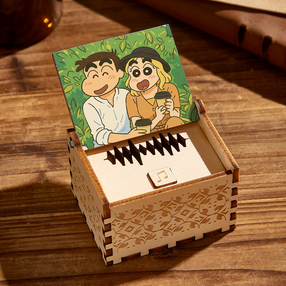 Custom Digital Music Box Any song Tune or Voice Personalized Wooden Anime style Photo Music Box with Text Anniversary Gifts