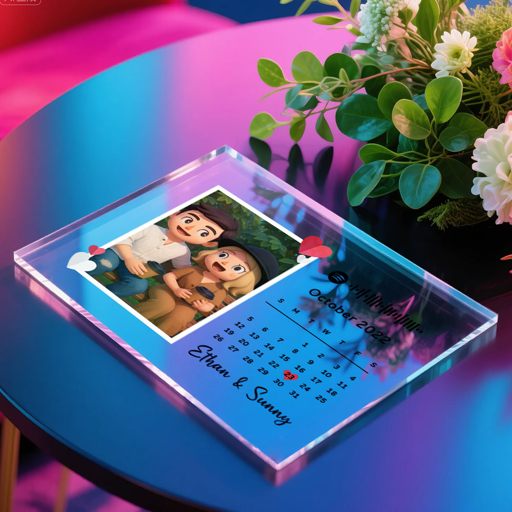 Custom Spotify Plaque Spotify Code Song Decor Personalized Art Style Photo Decor Gift For Couples