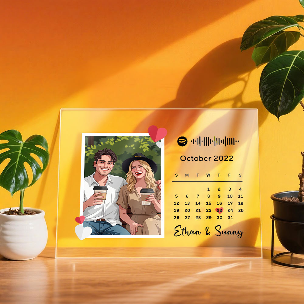 Custom Spotify Plaque Spotify Code Song Decor Personalized Art Style Photo Decor Gift For Couples