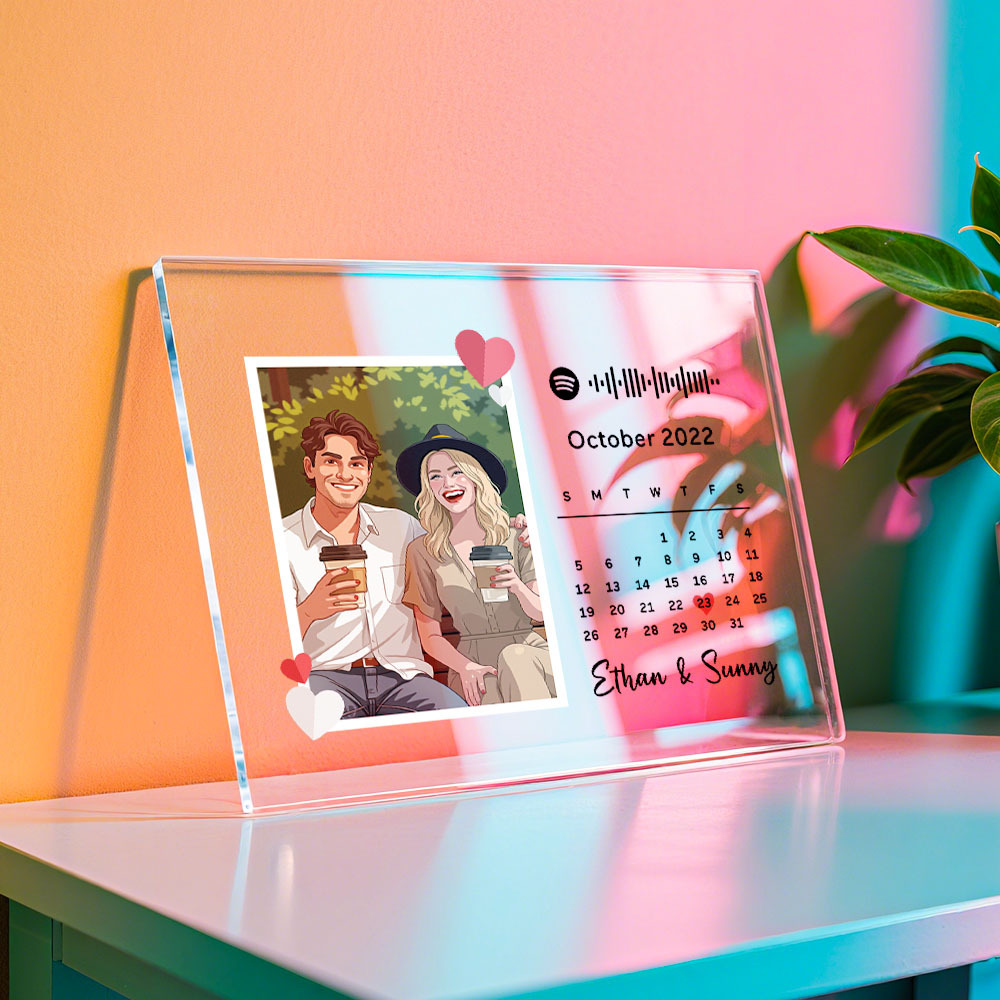 Custom Spotify Plaque Spotify Code Song Decor Personalized Art Style Photo Decor Gift For Couples