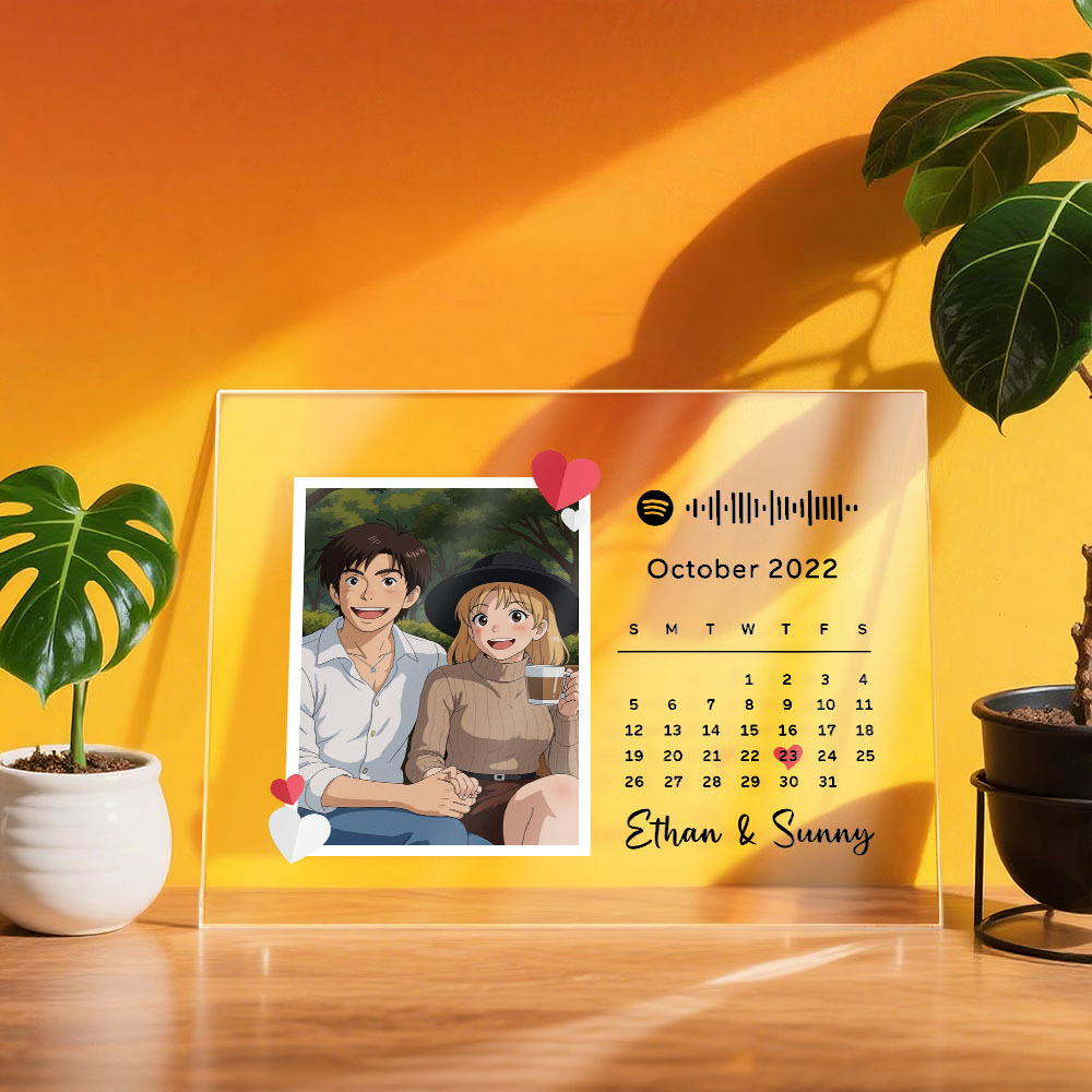 Custom Spotify Plaque Spotify Code Song Decor Personalized Art Style Photo Decor Gift For Couples