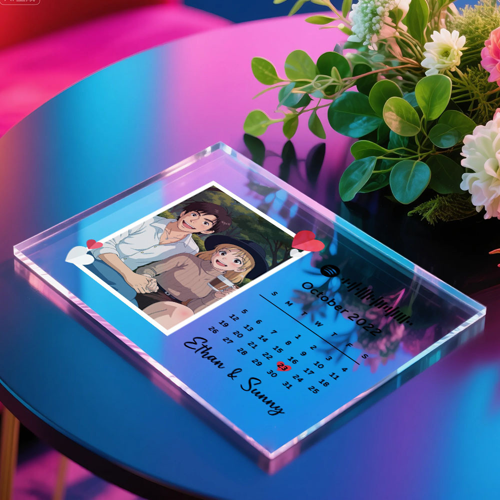 Custom Spotify Plaque Spotify Code Song Decor Personalized Art Style Photo Decor Gift For Couples