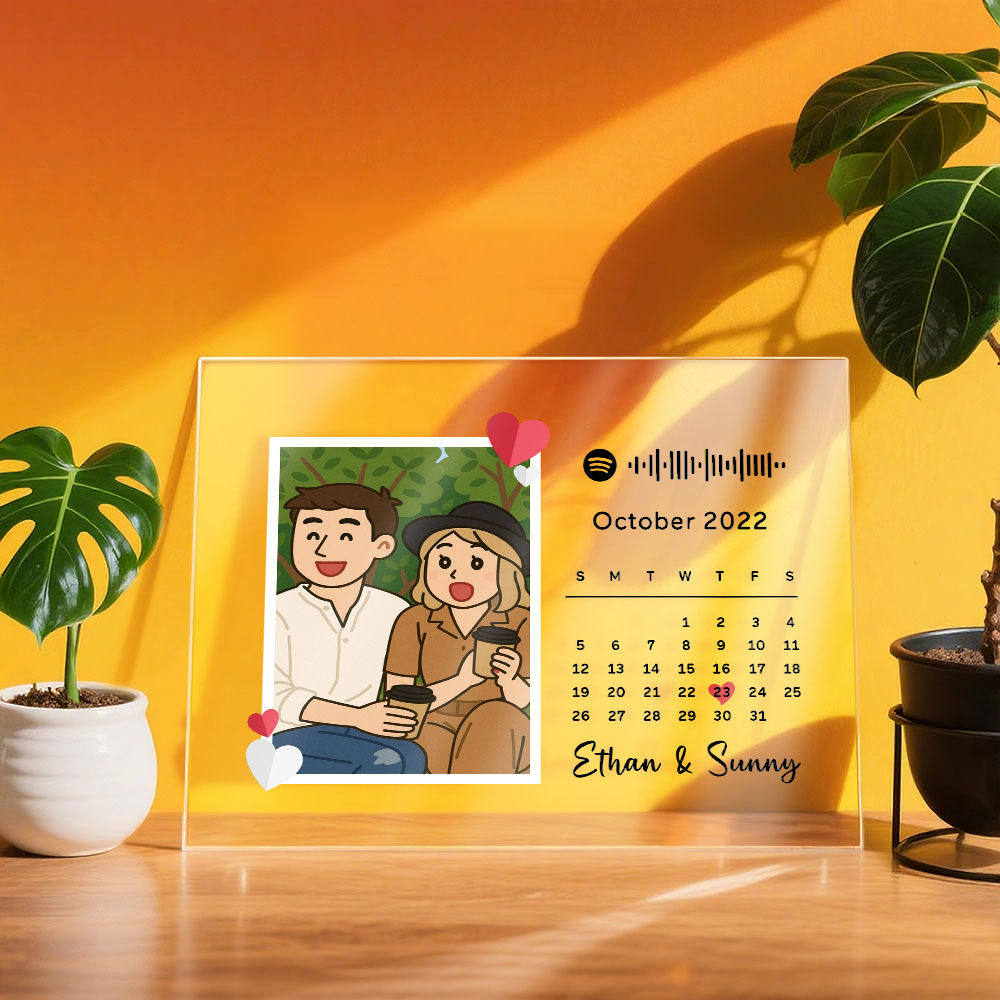 Custom Spotify Plaque Spotify Code Song Decor Personalized Art Style Photo Decor Gift For Couples