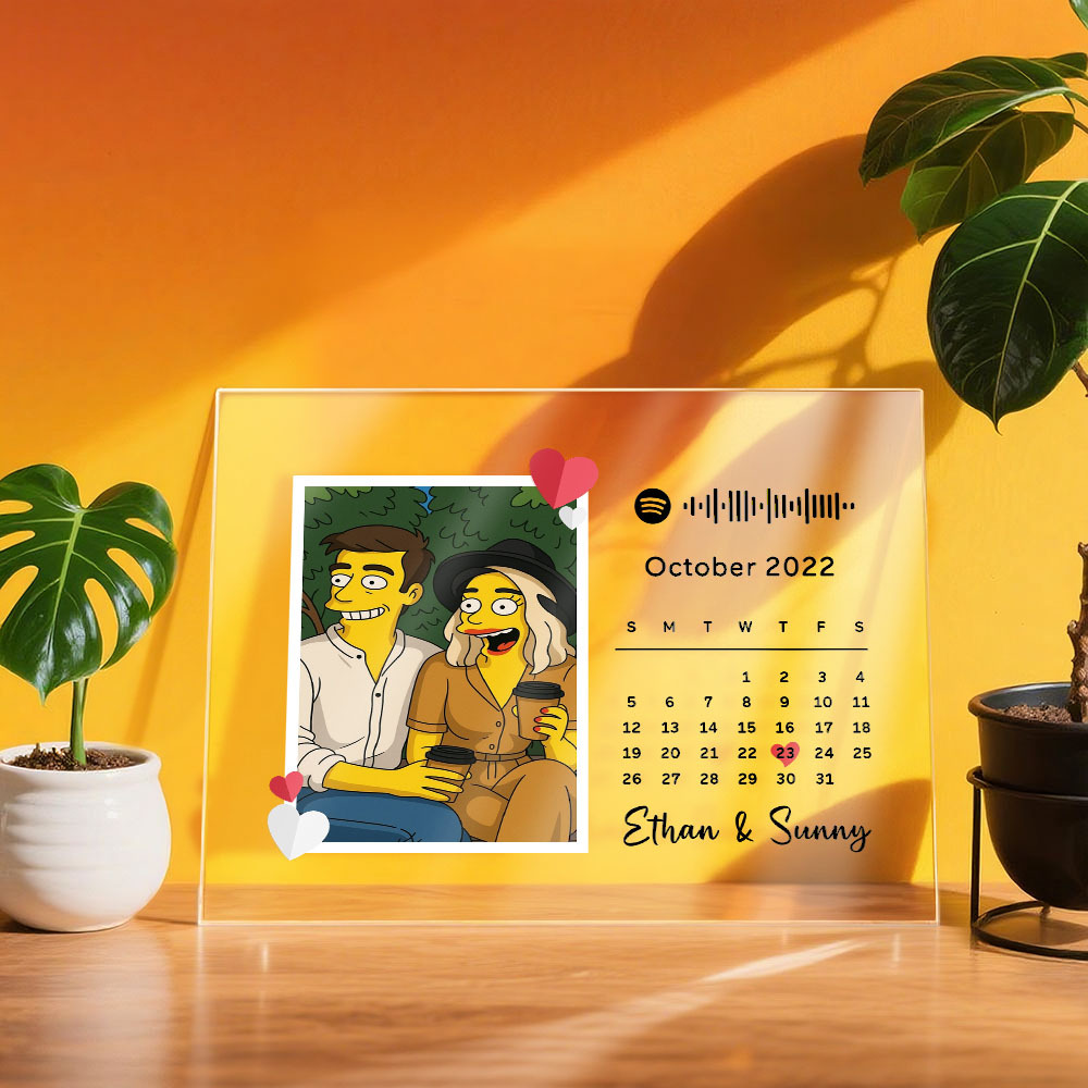 Custom Spotify Plaque Spotify Code Song Decor Personalized Art Style Photo Decor Gift For Couples