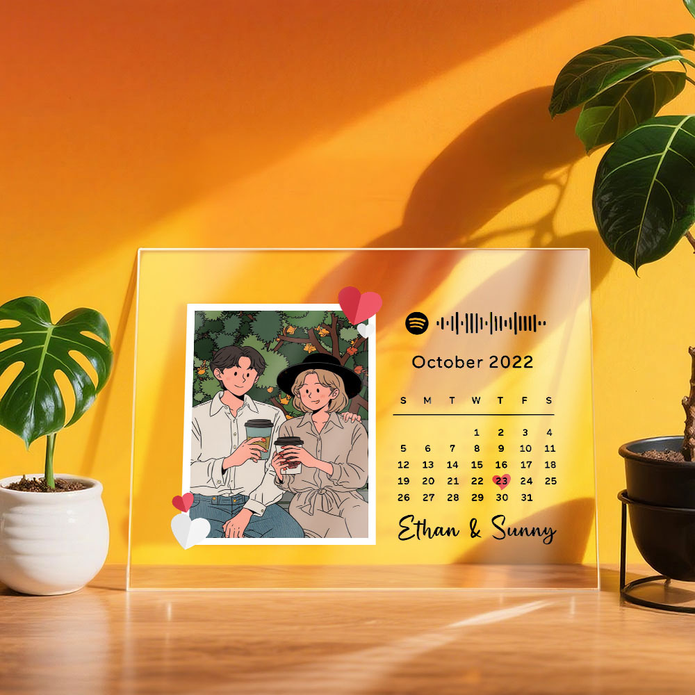 Custom Spotify Plaque Spotify Code Song Decor Personalized Art Style Photo Decor Gift For Couples