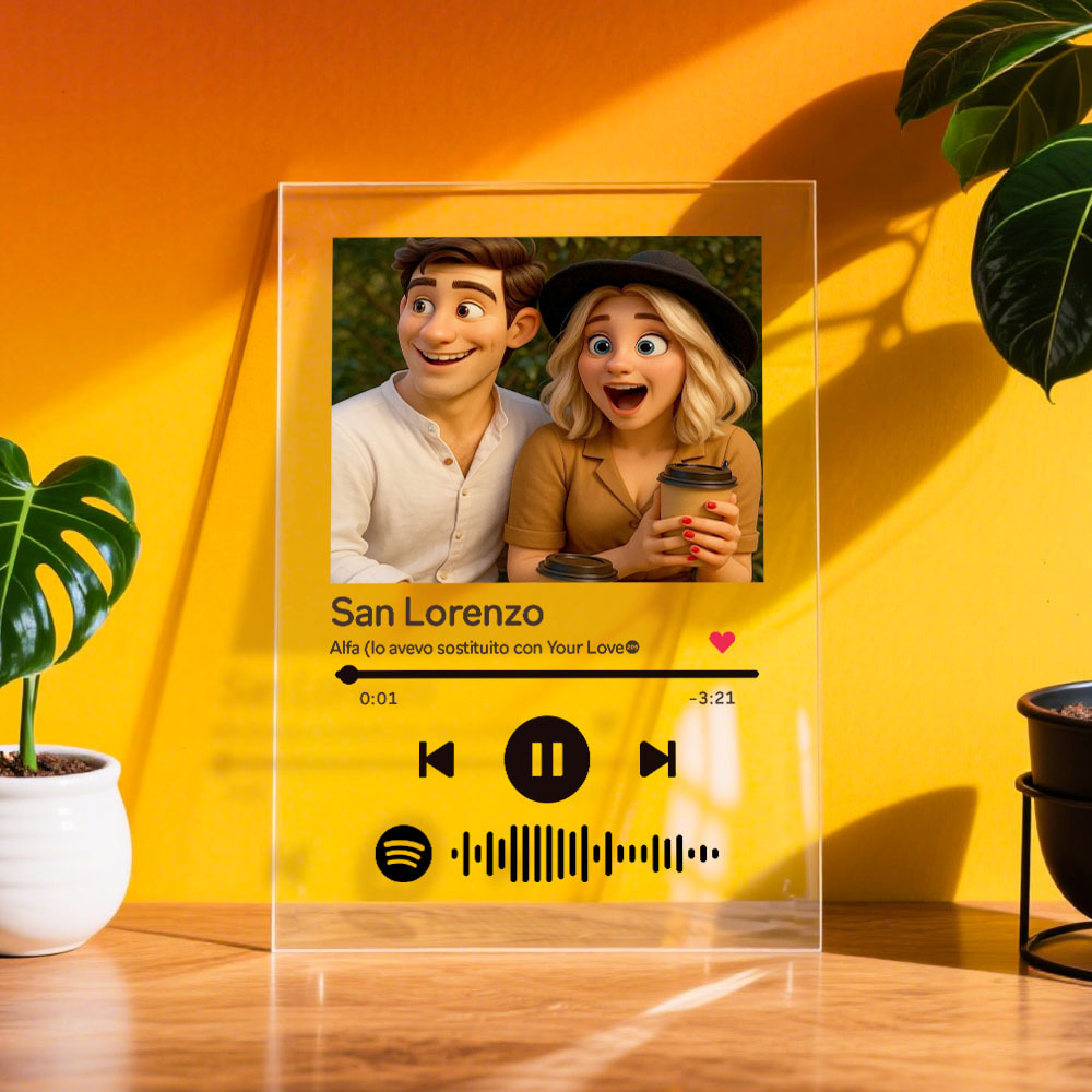 Personalized Music Spotify Plaques Custom Photo Artistic Filter Gifts With Scannable Spotify Code For Anniversary