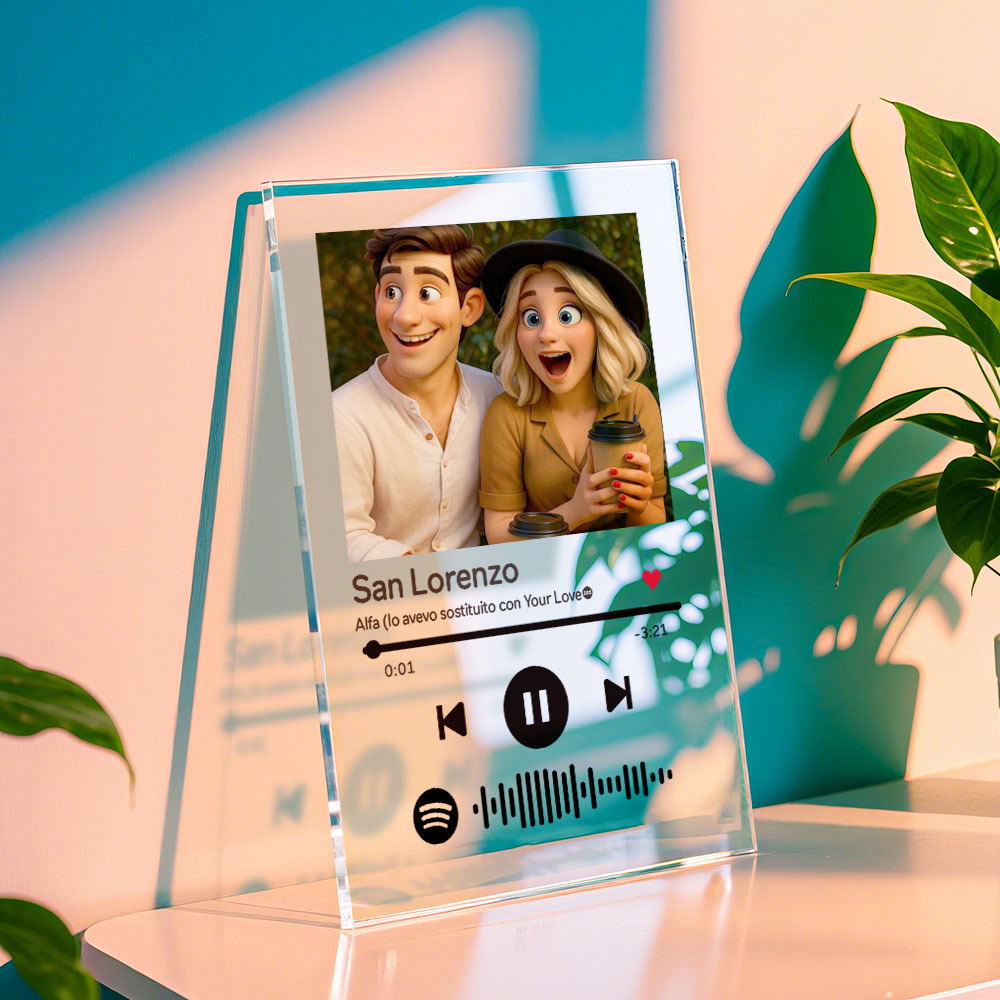 Personalized Music Spotify Plaques Custom Photo Artistic Filter Gifts With Scannable Spotify Code For Anniversary
