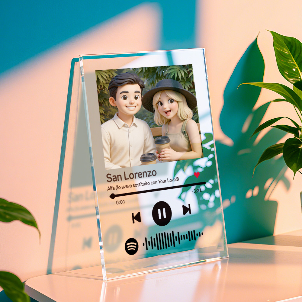 Personalized Music Spotify Plaques Custom Photo Artistic Filter Gifts With Scannable Spotify Code For Anniversary