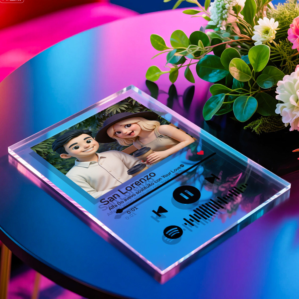 Personalized Music Spotify Plaques Custom Photo Artistic Filter Gifts With Scannable Spotify Code For Anniversary