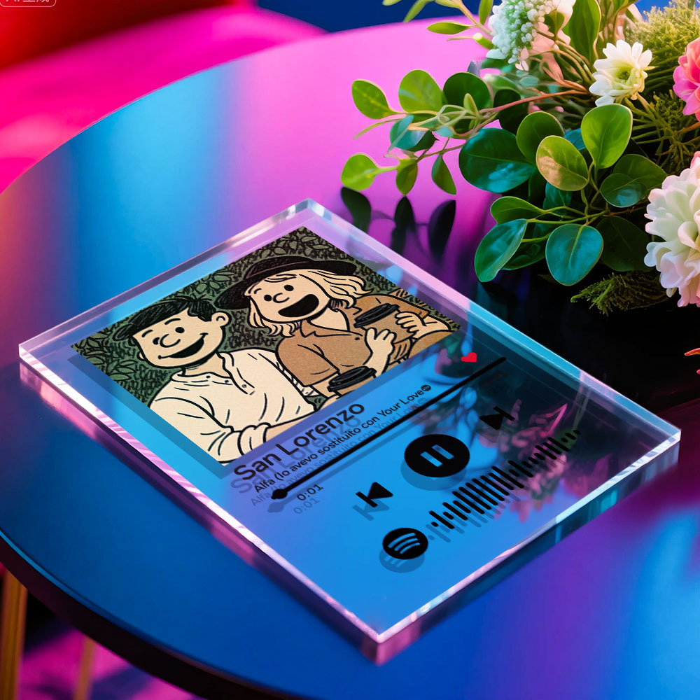 Personalized Music Spotify Plaques Custom Photo Artistic Filter Gifts With Scannable Spotify Code For Anniversary