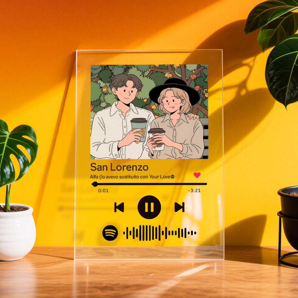 Personalized Music Spotify Plaques Custom Photo Artistic Filter Gifts With Scannable Spotify Code For Anniversary