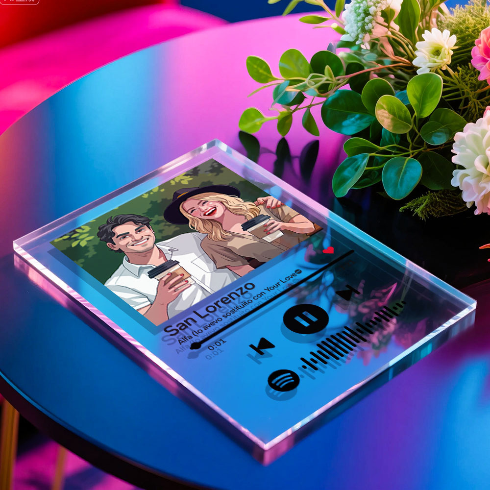 Personalized Music Spotify Plaques Custom Photo Artistic Filter Gifts With Scannable Spotify Code For Anniversary