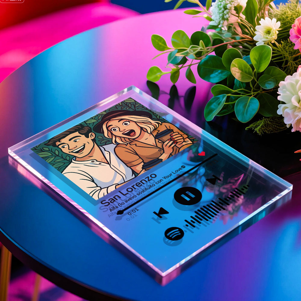 Personalized Music Spotify Plaques Custom Photo Artistic Filter Gifts With Scannable Spotify Code For Anniversary