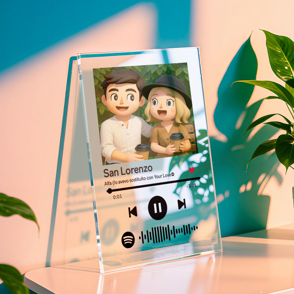 Personalized Music Spotify Plaques Custom Photo Artistic Filter Gifts With Scannable Spotify Code For Anniversary