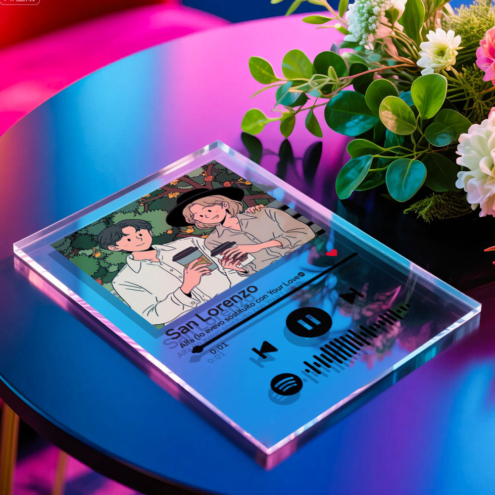 Personalized Music Spotify Plaques Custom Photo Artistic Filter Gifts With Scannable Spotify Code For Anniversary