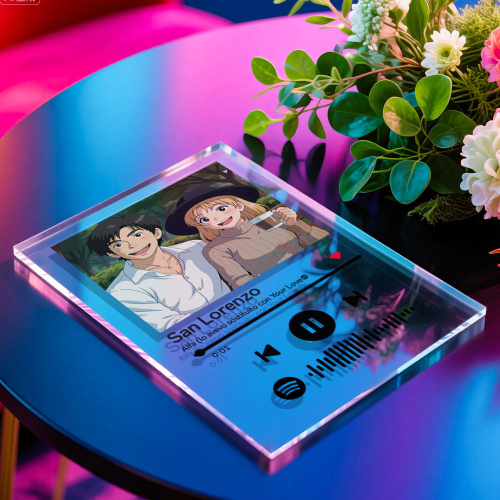 Personalized Music Spotify Plaques Custom Photo Artistic Filter Gifts With Scannable Spotify Code For Anniversary