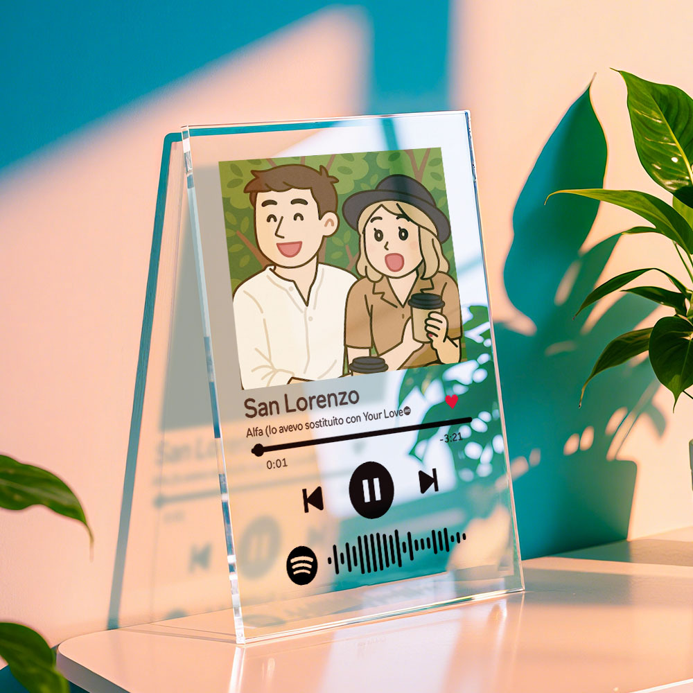 Personalized Music Spotify Plaques Custom Photo Artistic Filter Gifts With Scannable Spotify Code For Anniversary
