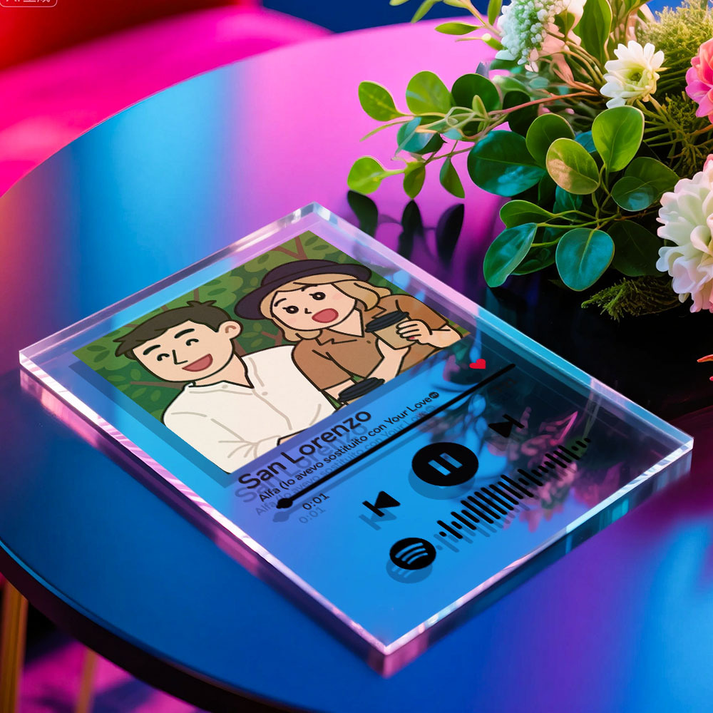 Personalized Music Spotify Plaques Custom Photo Artistic Filter Gifts With Scannable Spotify Code For Anniversary