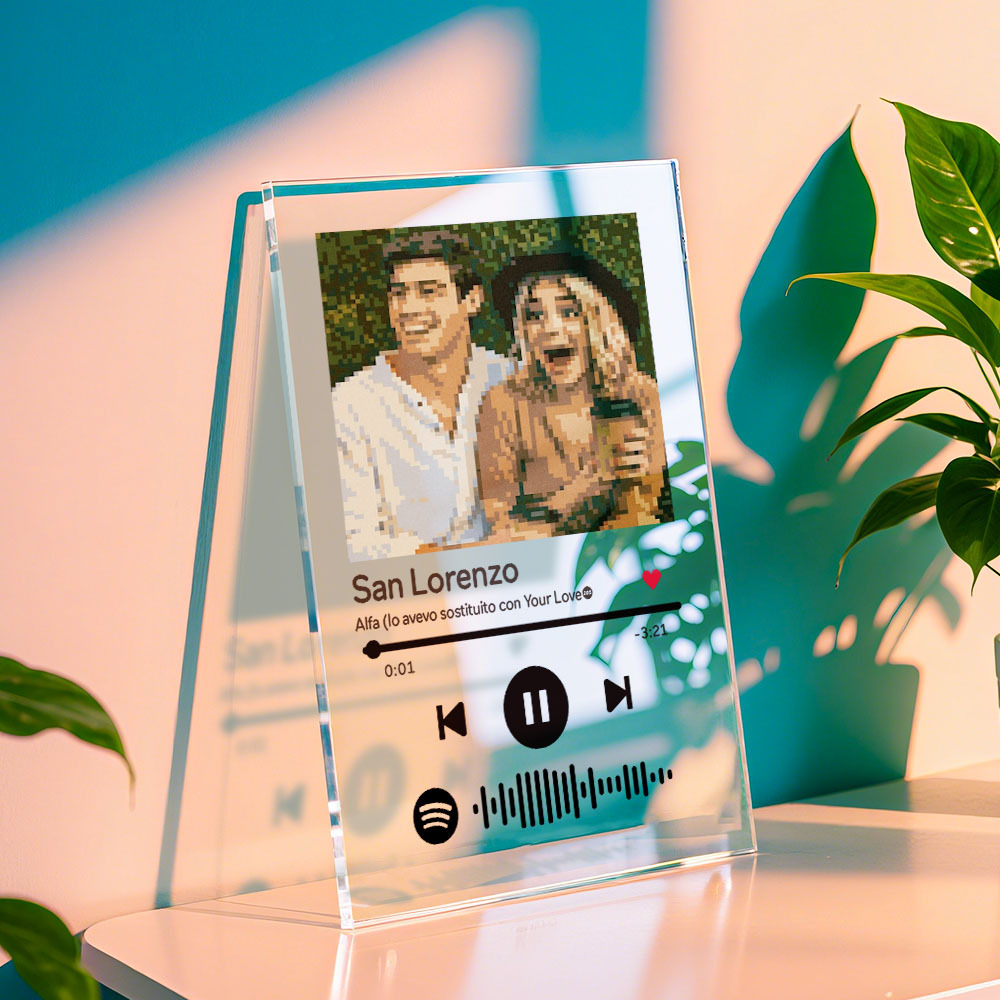 Personalized Music Spotify Plaques Custom Photo Artistic Filter Gifts With Scannable Spotify Code For Anniversary