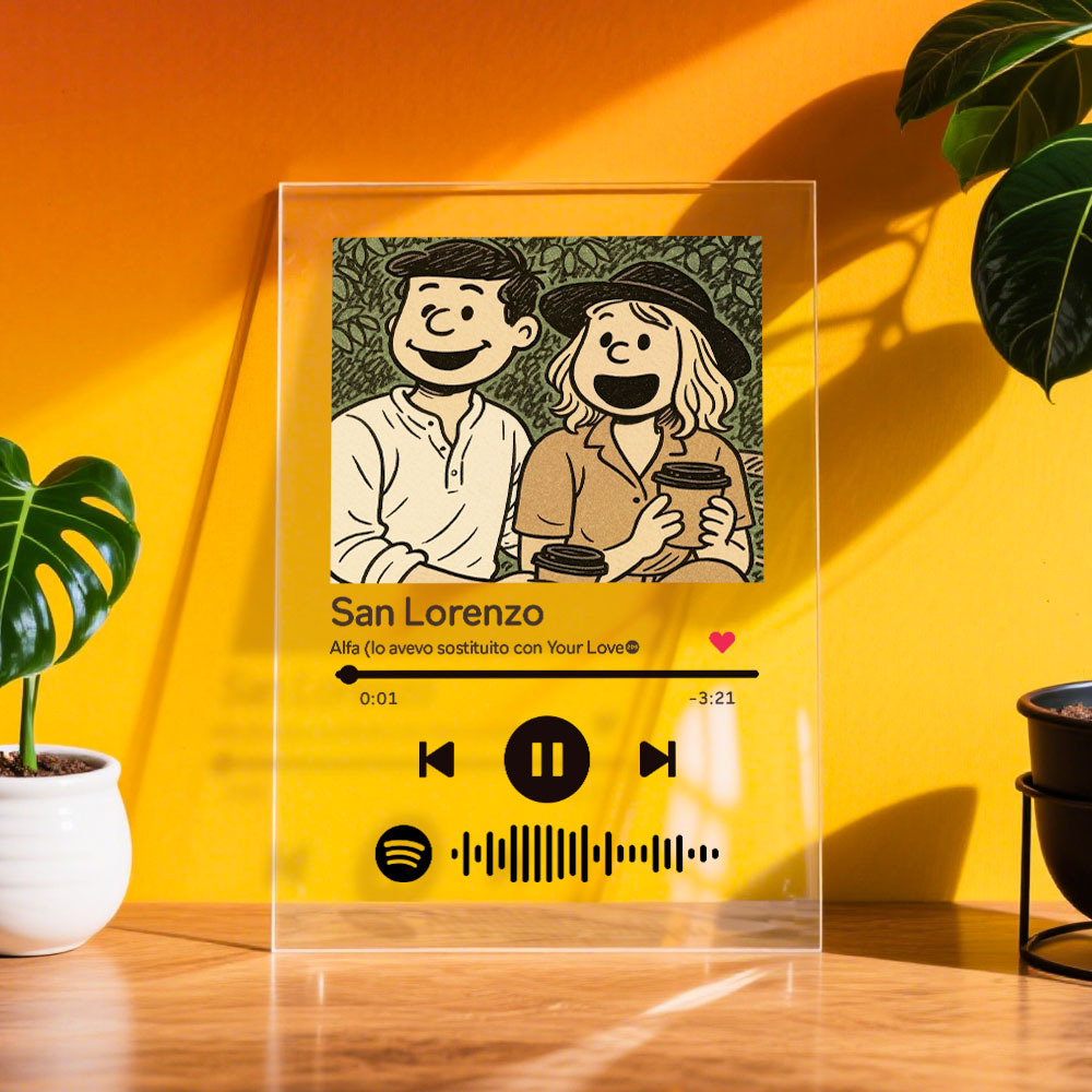 Personalized Music Spotify Plaques Custom Photo Artistic Filter Gifts With Scannable Spotify Code For Anniversary