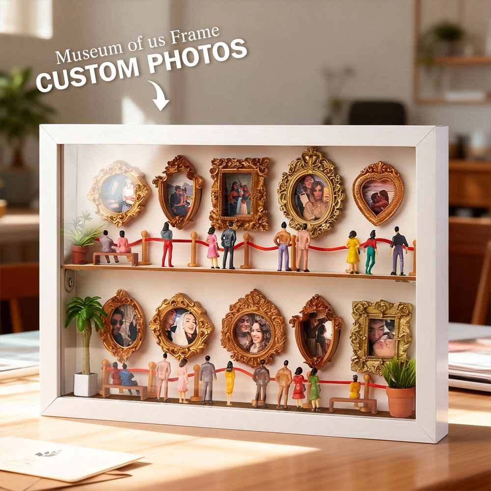 Personalized Museum of Us Frame Custom Photo Couples Gift for Her Mini Museum Gifts