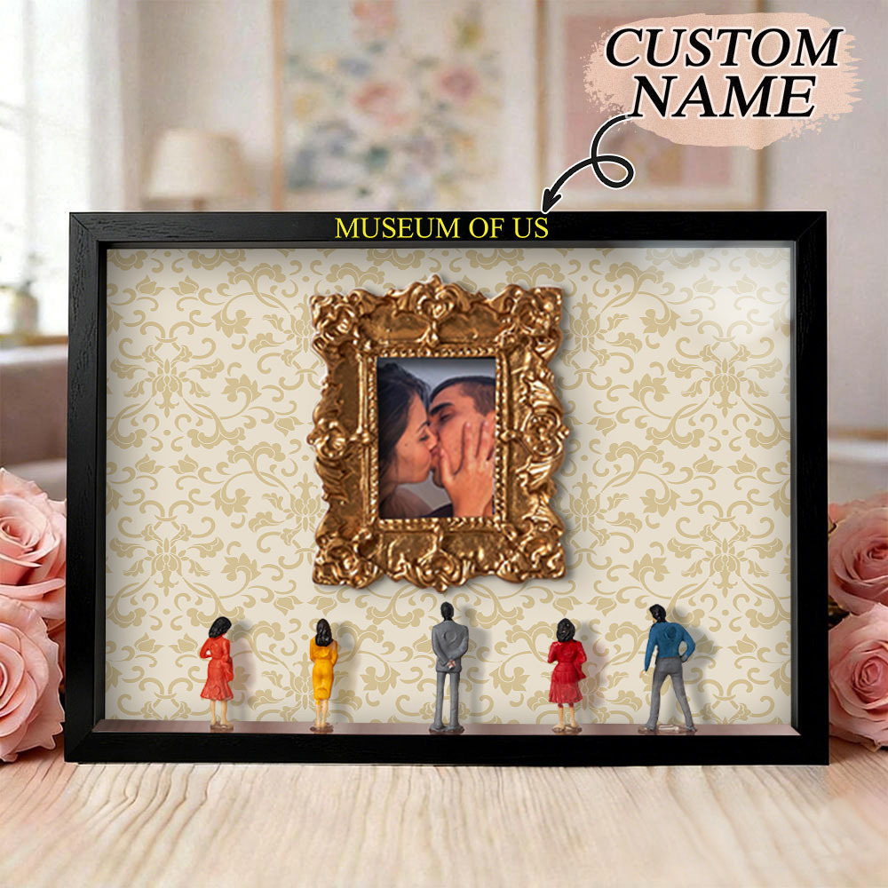 Museum of Us Frame Personalized Couples Gift for Her LED Light Cute Miniature Museum Text Photo Gifts Meaningful Gift Valentine's Day Anniversary Gift- Custom Museum of us Frame