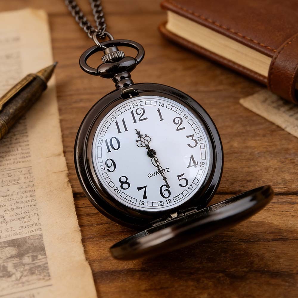 Personalized Photo Pocket Watch Cusomt Vintage Pocket Watch Custom Text Engraving Customized Date Pocket Watch Gift for Him - aiprintlab