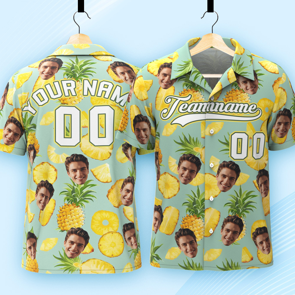 Custom Hawaiian Shirt with Face Teamname Name Number Personalized Hawaii Floral Shirt for Men Women - aiprintlab