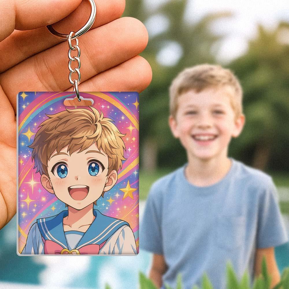 Personalized Custom Keychain Cute Anime Girl Filter Unique Creative Keychain Individually Made Fashion Accessory Perfect Gift For Anime Lovers Birthday Anniversary Couple Present